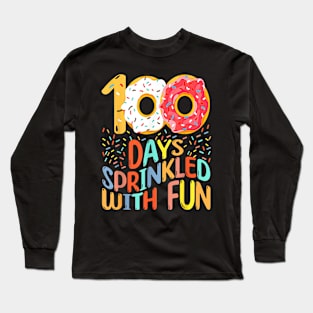 100 Days Of School Donuts Happy 100th Day Of School Long Sleeve T-Shirt